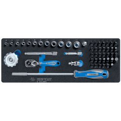 KING TONY (9-2553MRV) Набор торцевых головок 1/4" с принадлежностями, ложемент, 53 предмета