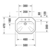 Duravit 1930 Раковина для встраивания сверху, с перел., и 1 отв. под смес., 58х47х Н:22.5см 476580000