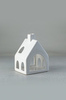 Керамический домик-подсвечник белый, 10х13х9 см, Россия