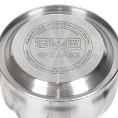 Чайник нерж, 3 л, свист, ручк бакелит в цв дерева, Daniks, GS-04571