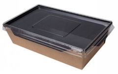 Салатник "OpSalad 800" черный с прозрачной крышкой