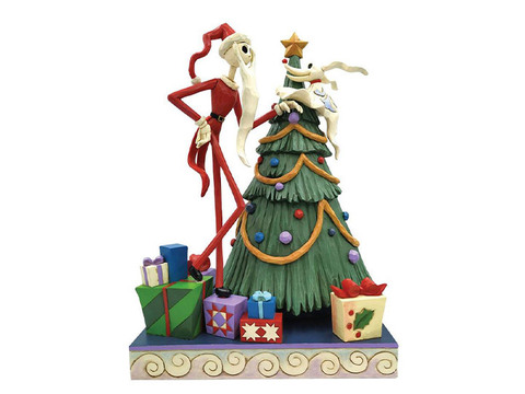 Кошмар перед Рождеством фигурка Санта-Джек и Зеро с елкой Disney Traditions