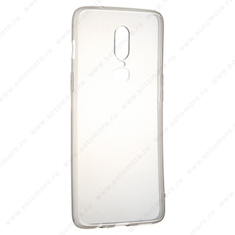 Накладка силиконовая ультра-тонкая для One Plus 6 черная (прозрачная)