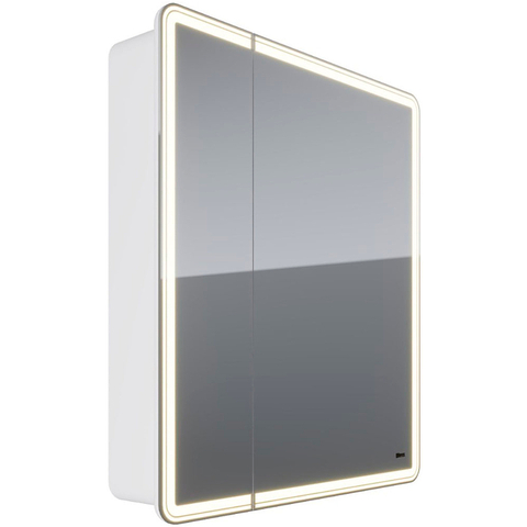 Lemark ELEMENT LM70ZS-E Шкаф зеркальный 70х80 см 2-х дверный, с подсветкой, с розеткой, цвет корпуса: Белый