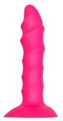 Розовый ребристый анальный фаллоимитатор TWISTED PLUG - 14 см. - 