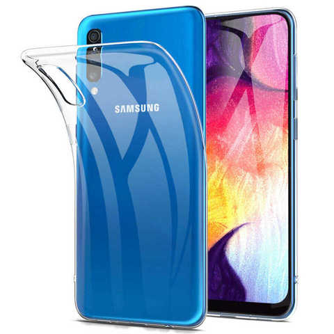 Силиконовый чехол Infinity ультратонкий для Samsung Galaxy A70 (Прозрачный)