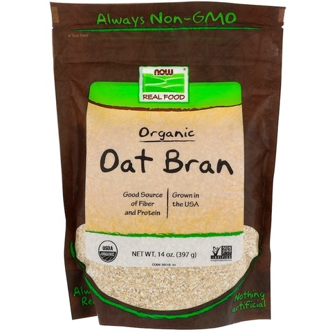 Now Foods, Real Food, Органические овсяные отруби, 14 унций (397 г)