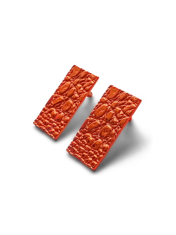 Серебряные серьги-пусеты «Змеиная натура» orange
