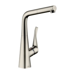 Смеситель для кухни с выдвижным изливом и лейкой Hansgrohe Metris 14821800 фото