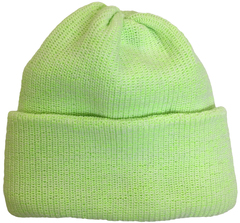 Зимняя шапка бини с отворотом, цвет неоновый