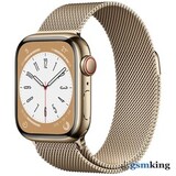 Apple Watch Series 9 GPS + Cellular 41mm Gold Stainless Steel Case with Gold Milanese Loop