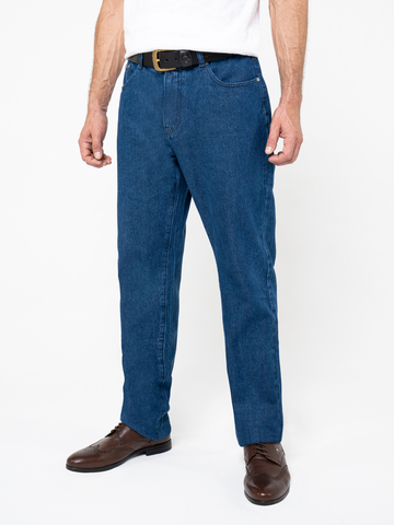 Плотные джинсы цвета синего индиго из премиального хлопка / Распродажа