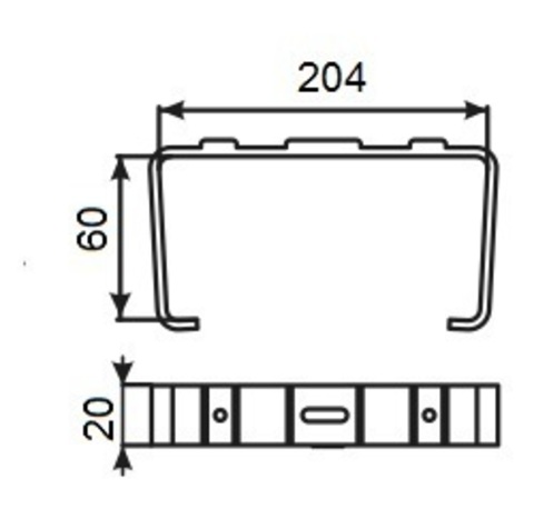 Держатель плоских воздуховодов 204х60