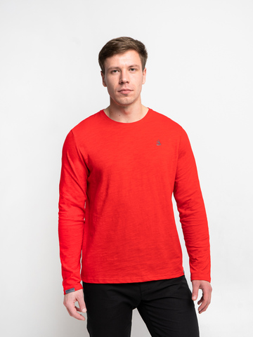 Long-sleeved crewneck scarlet t-shirt