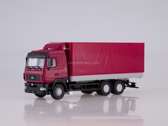 MAZ-6312 flatbed with awning restyling burgundy-gray 1:43 AutoHistory