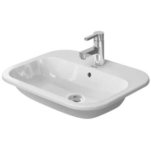 Duravit Happy D.2 Раковина для встраивания сверху, с перел., с 3 отв. под смес., вкл. заглушку для перелива, хром, 600x460мм 483600030