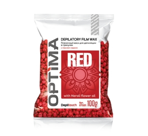 Пленочный воск для депиляции в гранулах OPTIMA «RED», 100 гр.