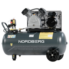 NORDBERG (NCP100/950) Компрессор поршневой с ременной передачей 380В, ресивер 100л, 950л/мин