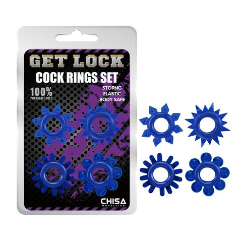 Набор из 4 синих колец Get Lock - Chisa Get Lock CN-330358236