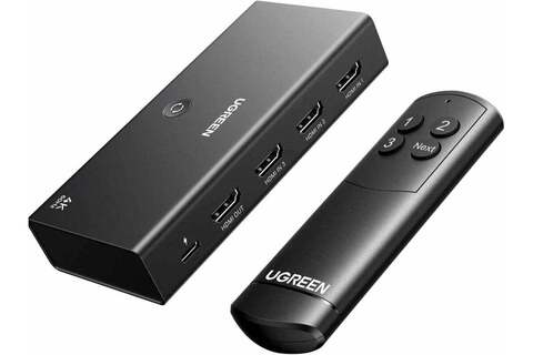 Переключатель  UGREEN AW504 (55857) HDMI Switch 3 In 1 Out 4K@60Hz, черный