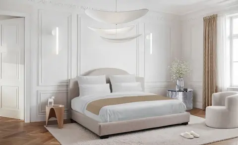 Постельное белье 2 спальное евро Mollen жемчужно-белое