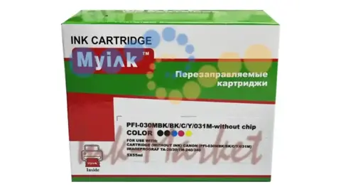 Картриджи MyInk ПЗК PFI-030 для CANON imageProGRAF TA-20/TA-30, TM-240/TM-340 без чипов, 5шт MBK/BK/C/Y/031M