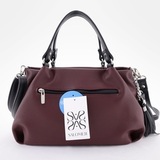 Сумка Саломея 607 гладкий бордо + черный