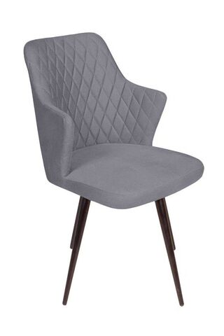 Стул поворотный на 360 градусов Hunt ромб, бархат серый 27 / чёрный конус