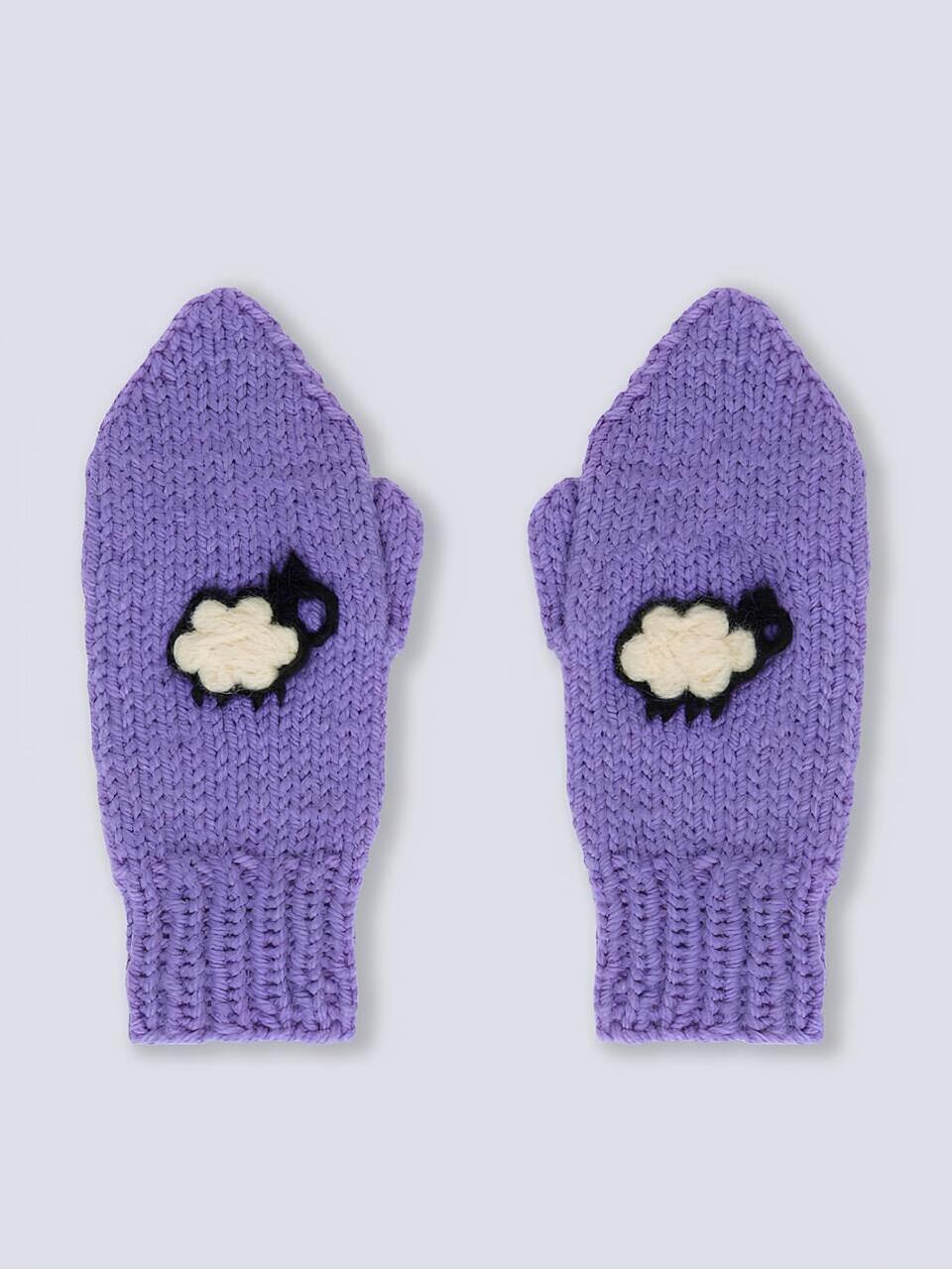 Варежки с овечками сиреневый