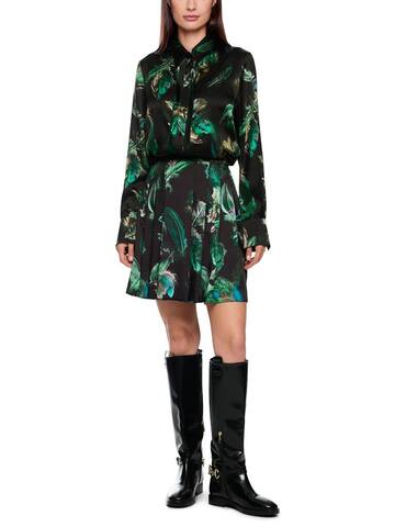 Marc Cain Блуза шелковая в узор с перьями