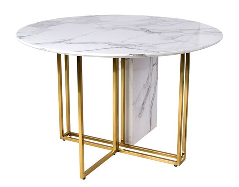 Стол обеденный Ist Casa Веспер, 120х120х76 см, белый мрамор