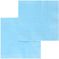 Салфетки однотонные, Пастель, Голубой, 33 см, 12 шт.