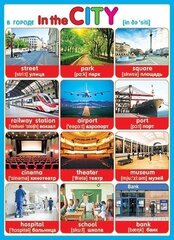 
          Плакат обучающий, 691 мм * 499 мм, "In the CITY" Мир Открыток, картон