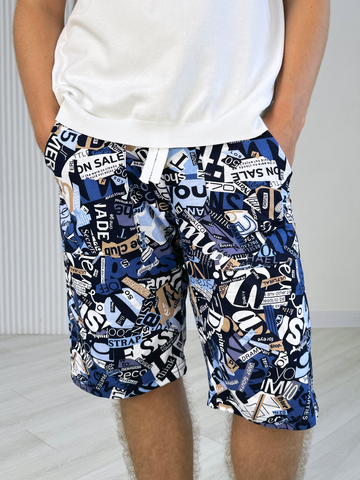 Шорты для мальчика подростковые "Буквы на белом"