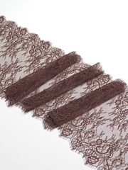 Кружево шантильи шоколад неэластичное ширина 22 см купон 2.9 м