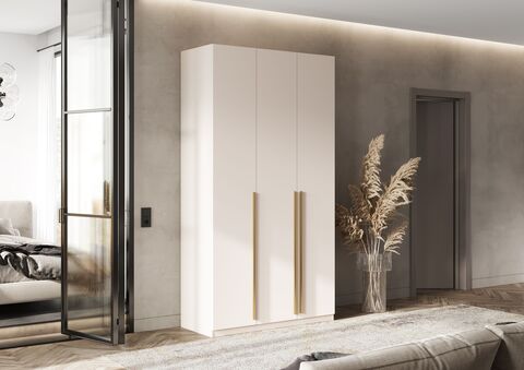 Шкаф Ларго 3-х ств.(1200) 1 полка 3 ящика (Кашемир, Кашемир (золото))