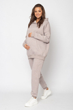 Утепленный спортивный костюм для беременных и кормящих 16216 светлый какао меланж