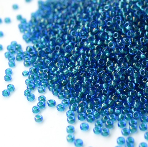 RR-3537 Бисер круглый Миюки 11/0 Океан окрашен внутри /Miyuki round 11/0 Fancy Lined pacific