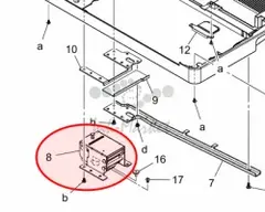 Петля левая Konica Minolta Hinge left оригинальный A3CEPP1D04