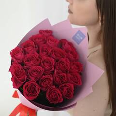 Розы розовые 40 см (Premium) 21 шт