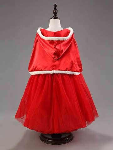 Платье праздничное красное с накидкой для девочки