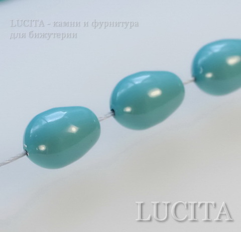 5821 Хрустальный жемчуг Сваровски Crystal Turquoise грушевидный 11х8 мм