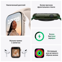 Apple Watch Series 7 GPS, 45mm Midnight Aluminium Case with Midnight Sport Band - Regular (MKN53GK/A)