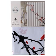 Штора для ванн 180х180 см, ПЭ, Сакура, бел, STSC1019