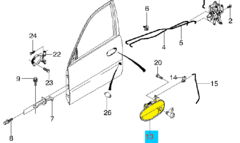 РУЧКА ДВЕРИ НАРУЖН ПЕРЕД ЛЕВ LANOS, CHANCE, SENS