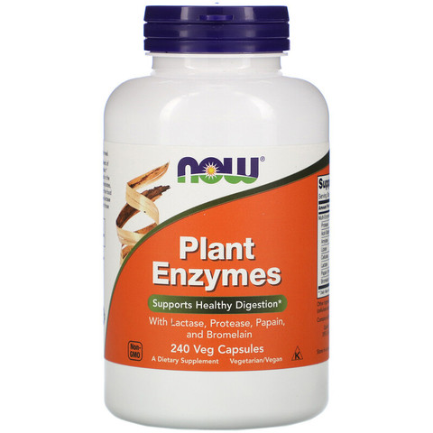 Now Foods, Ферменты растительного происхождения, 240 растительных капсул