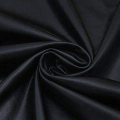 Кожа стрейч на флисе, 240 гр/м2, 140 см, 50% ПУ, 45% полиэстер, 5% спандекс, чёрный