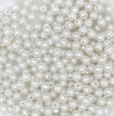 Бусины пришивные, Ø 6 мм, 50 гр, белый