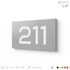Номер на дверь 211, табличка на дверь для офиса, квартиры, кабинета, аудитории, склада, серый 120х70 мм, Айдентика Технолоджи