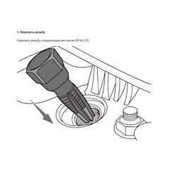 Thorvik SRTRK14125 Набор для восстановления резьбы свечного отверстия М14х1.25, 16 предметов 53205